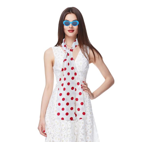 Lucy Costume Pink Polka Dot Scarf Blue Glasses For Women Halloween Cosplay💐 - Picture 2 of 4